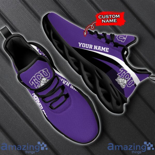 TCU Horned Frogs NCAA Max Soul Shoes NCAA Team Lgo Sneakers Custom Name Gift For Fans Product Photo 2