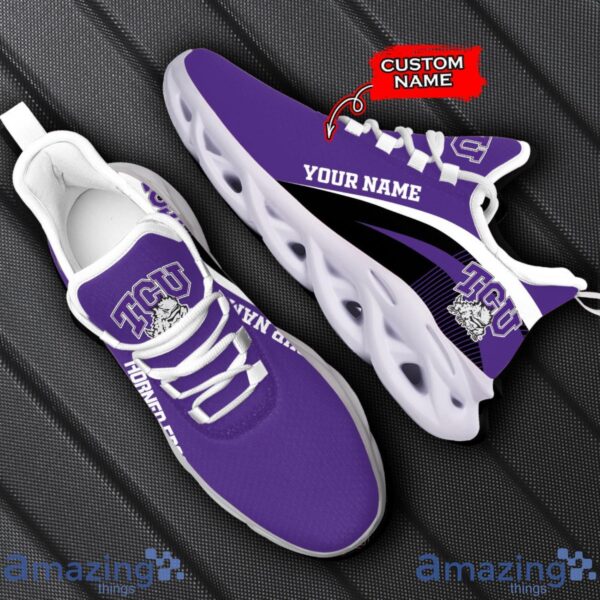 TCU Horned Frogs NCAA Max Soul Shoes NCAA Team Lgo Sneakers Custom Name Gift For Fans Product Photo 1