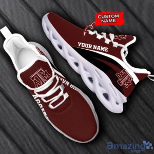 Texas A&M Aggies NCAA Max Soul Shoes NCAA Team Lgo Sneakers Custom Name Gift For Fans Product Photo 1