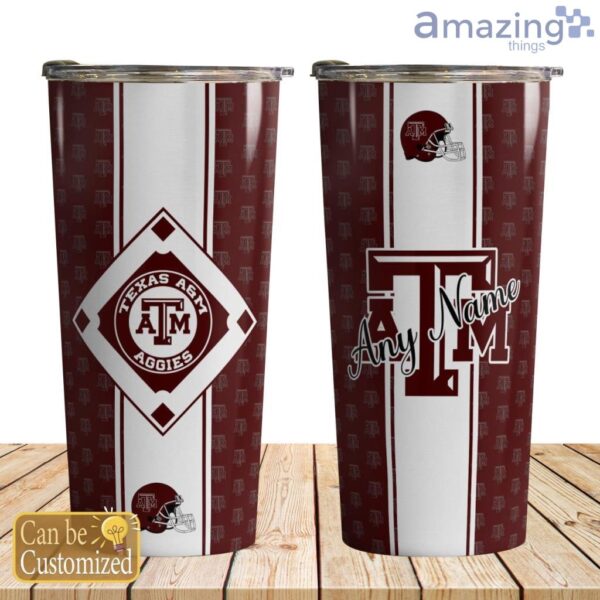 Texas A&M Aggies Team Pattern Personalized 30oz Tumbler Product Photo 1