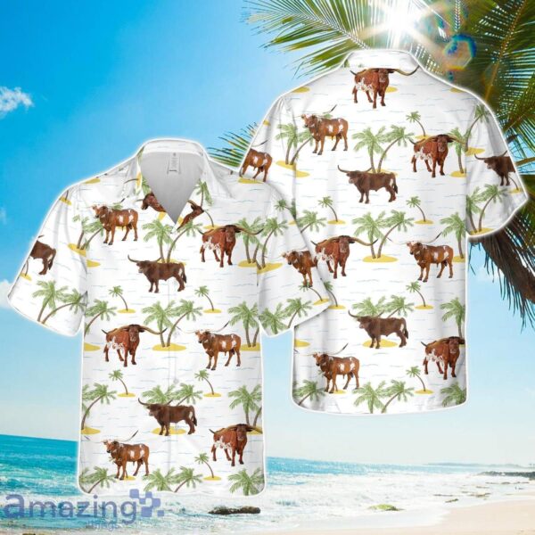 Texas Longhorn Bull Hawaiian Shirt 3D Print Product Photo 1