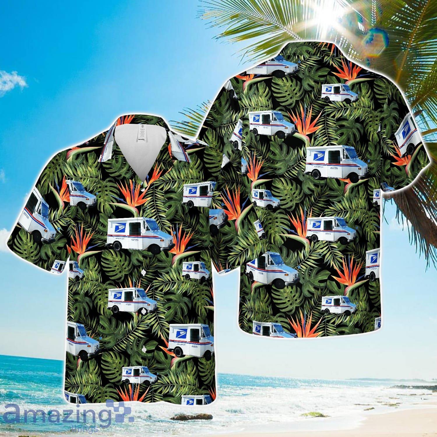 United States Postal Service Grumman LLV Hawaiian Shirt image United States Postal Service Grumman LLV Hawaiian Shirt Product Photo 1