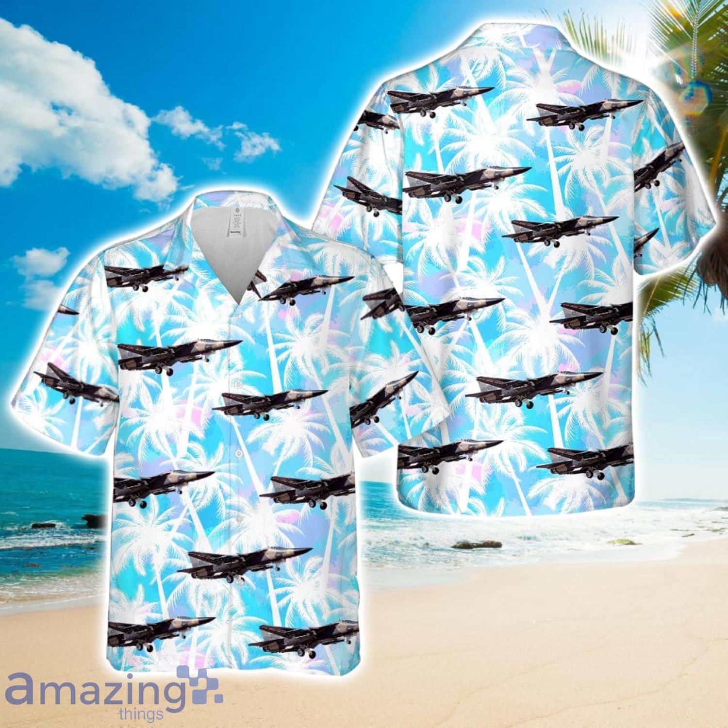 US Air Force General Dynamics F 111D Aardvark Hawaiian Shirt image US Air Force General Dynamics F-111D Aardvark Hawaiian Shirt Product Photo 1