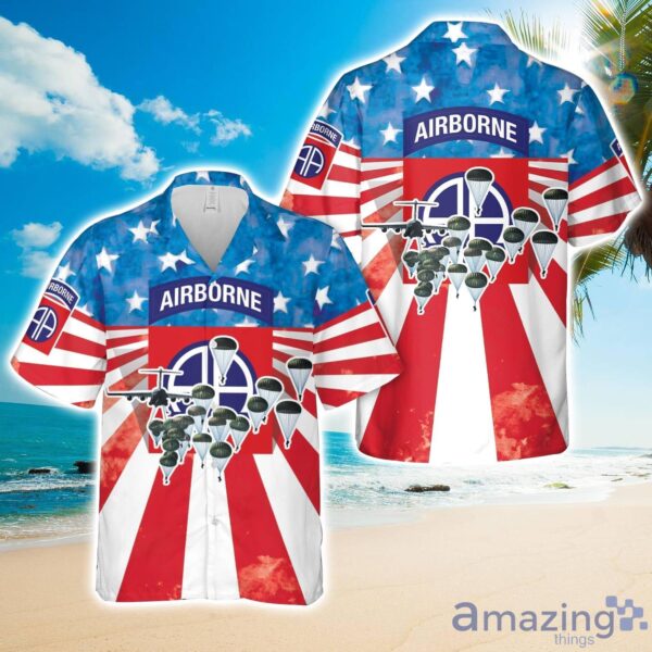 US Army 82nd Airborne Division Paratrooper, 4th Of July Hawaiian Shirt Product Photo 1