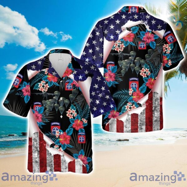 US Army 82nd Airborne Division Paratrooper Hawaiian Shirt Product Photo 1