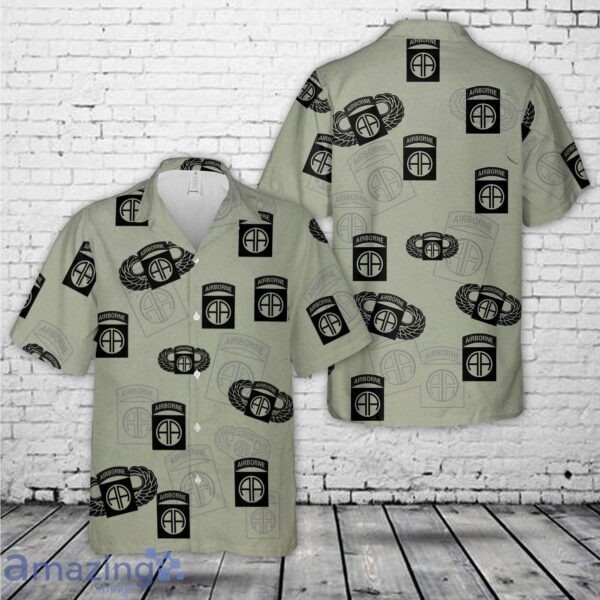 US Army 82nd Airborne Division Silhouette Hawaiian Shirt Product Photo 1