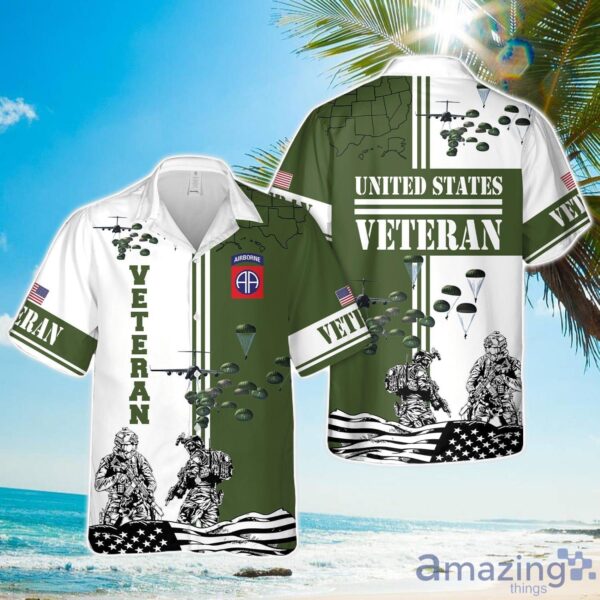 US Army 82nd Airborne Division Veteran Hawaiian Shirt Product Photo 1