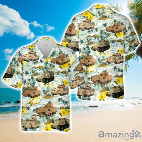 US Army M2A1, M2A2, and M2A3 Bradley fighting vehicles 3d Hawaiian Shirt Yellow Flower Product Photo 1
