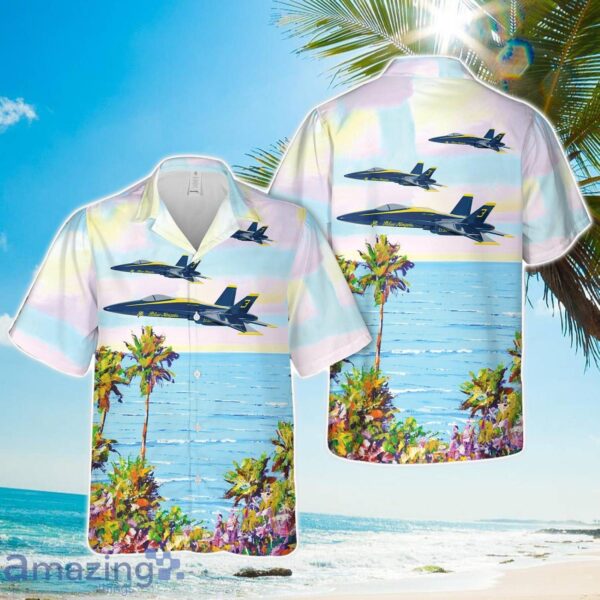 US Navy Blue Angels #3 FA-18C Hawaiian Shirt 3D Print Product Photo 1