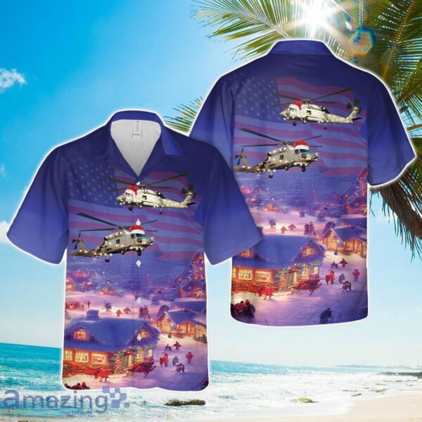 US Navy MH-60 Seahawk Christmas Hawaiian Shirt 3D Print Product Photo 1