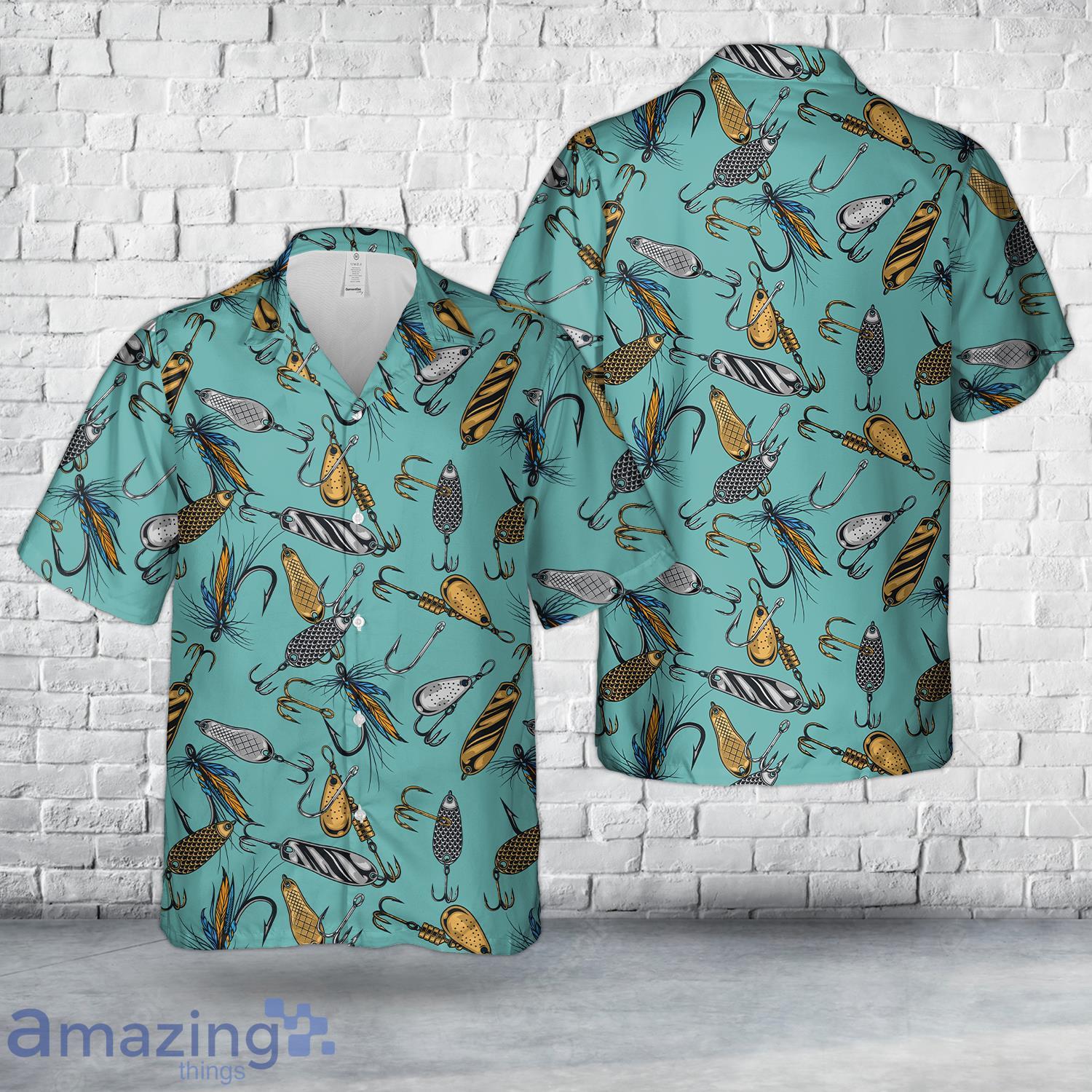 Vintage Fishing Lures Seamless 2 Hawaiian Shirt image Vintage Fishing Lures Seamless 2 Hawaiian Shirt Product Photo 1