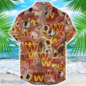 Washington Commanders NFL Team Logo 3D Hawaiian Shirt Limited For Sports Fans Product Photo 1