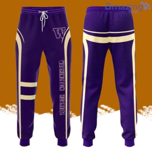 Washington Huskies All Over Print 3D Tile Casual Unisex All Over Print 3D Long Pants Purple Product Photo 1
