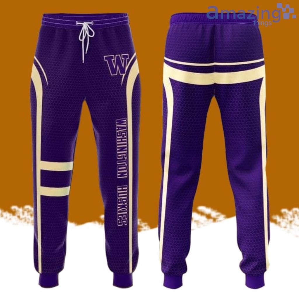 Washington Huskies All Over Print 3D Tile Casual Unisex All Over Print 3D Long Pants Purple image Washington Huskies All Over Print 3D Tile Casual Unisex All Over Print 3D Long Pants Purple Product Photo 1