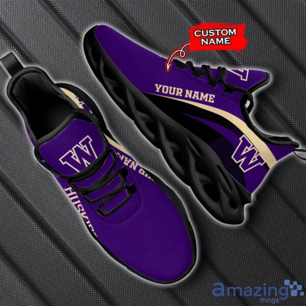 Washington Huskies NCAA Max Soul Shoes NCAA Team Lgo Sneakers Custom Name Gift For Fans Product Photo 2