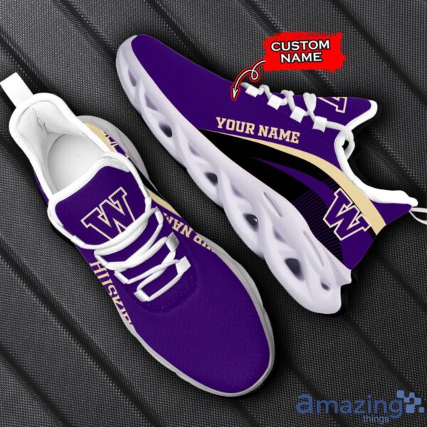 Washington Huskies NCAA Max Soul Shoes NCAA Team Lgo Sneakers Custom Name Gift For Fans Product Photo 1