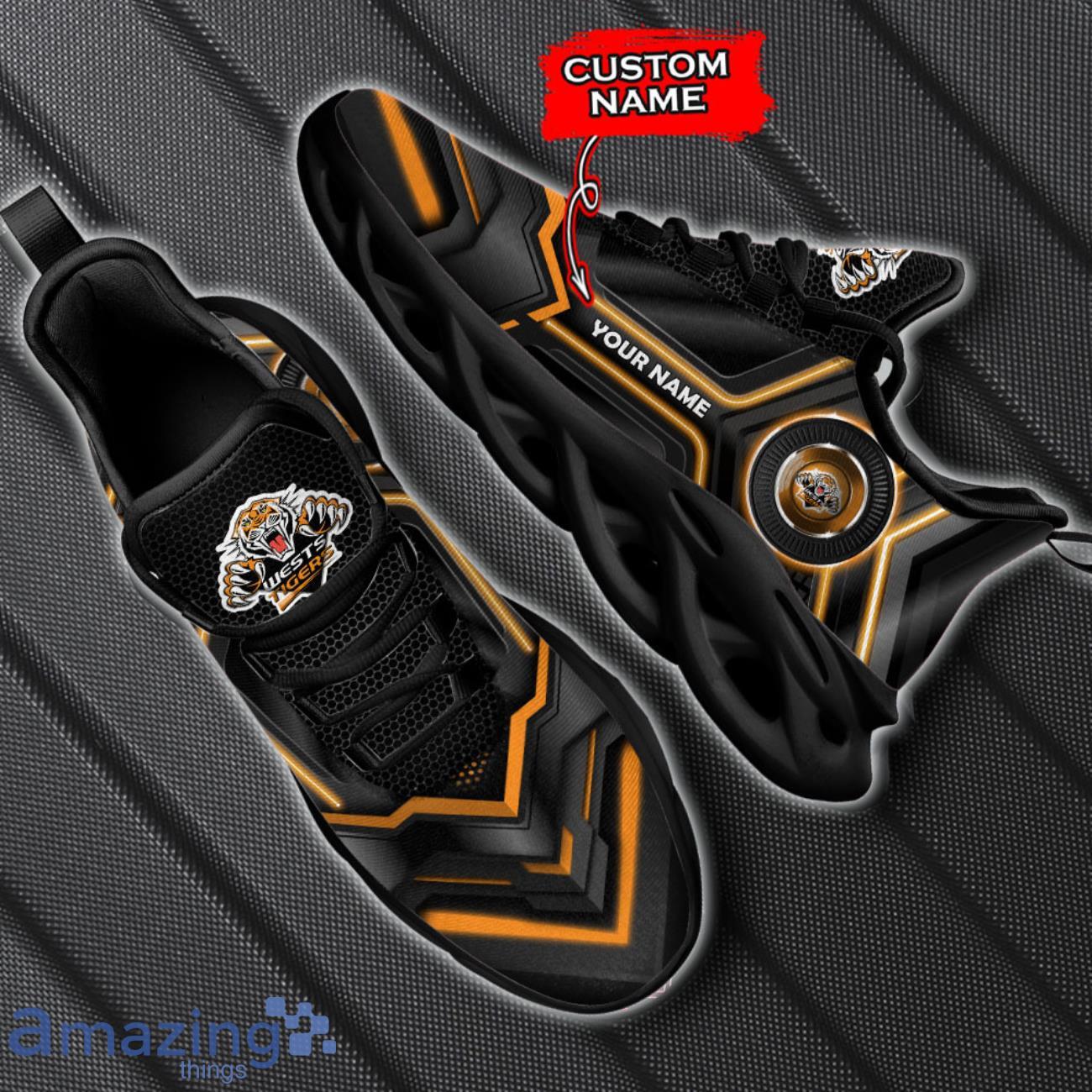 Wests Tigers NRL Max Soul Shoes Running Sneakers Custom Name image Wests Tigers NRL Max Soul Shoes Running Sneakers Custom Name Product Photo 1