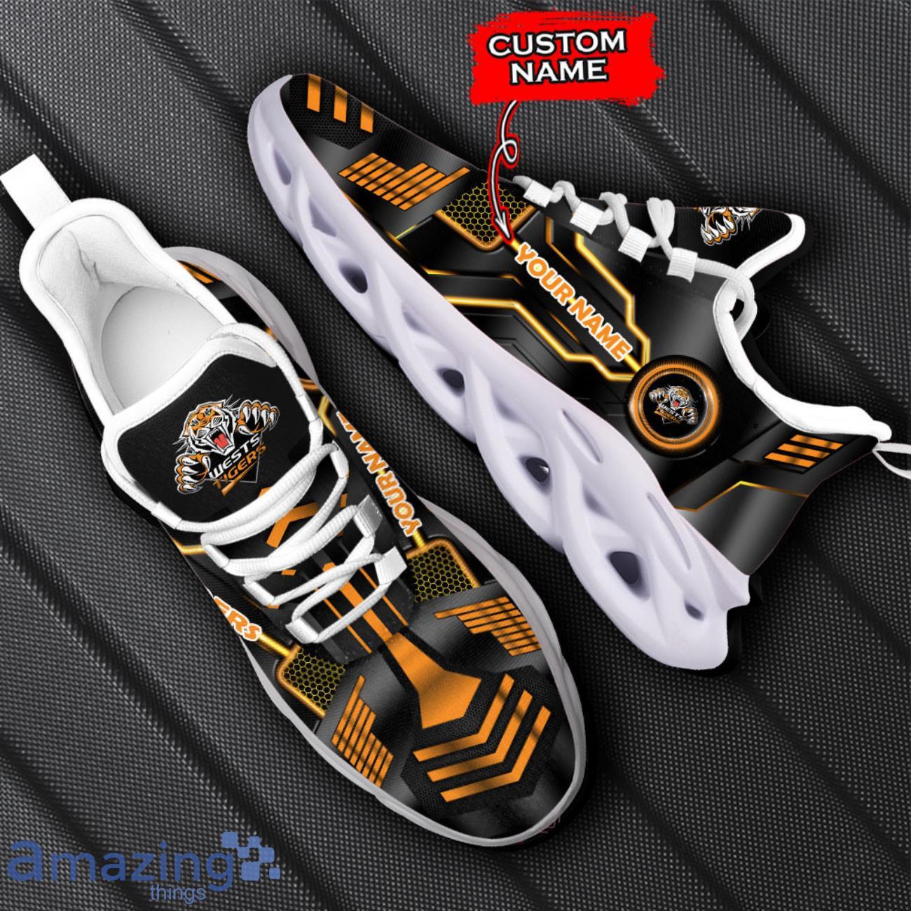 Wests Tigers NRL Sneakers Max Soul Shoes Personalized Custom Name Shoes image Wests Tigers NRL Sneakers Max Soul Shoes Personalized Custom Name Shoes Product Photo 2