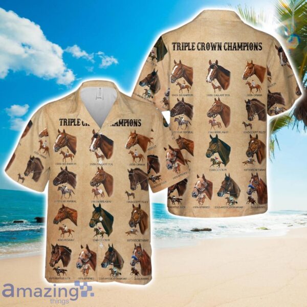 13 Triple Crown Champions Horse Racing Hawaiian Shirt Hoilday Summer Gift Product Photo 1