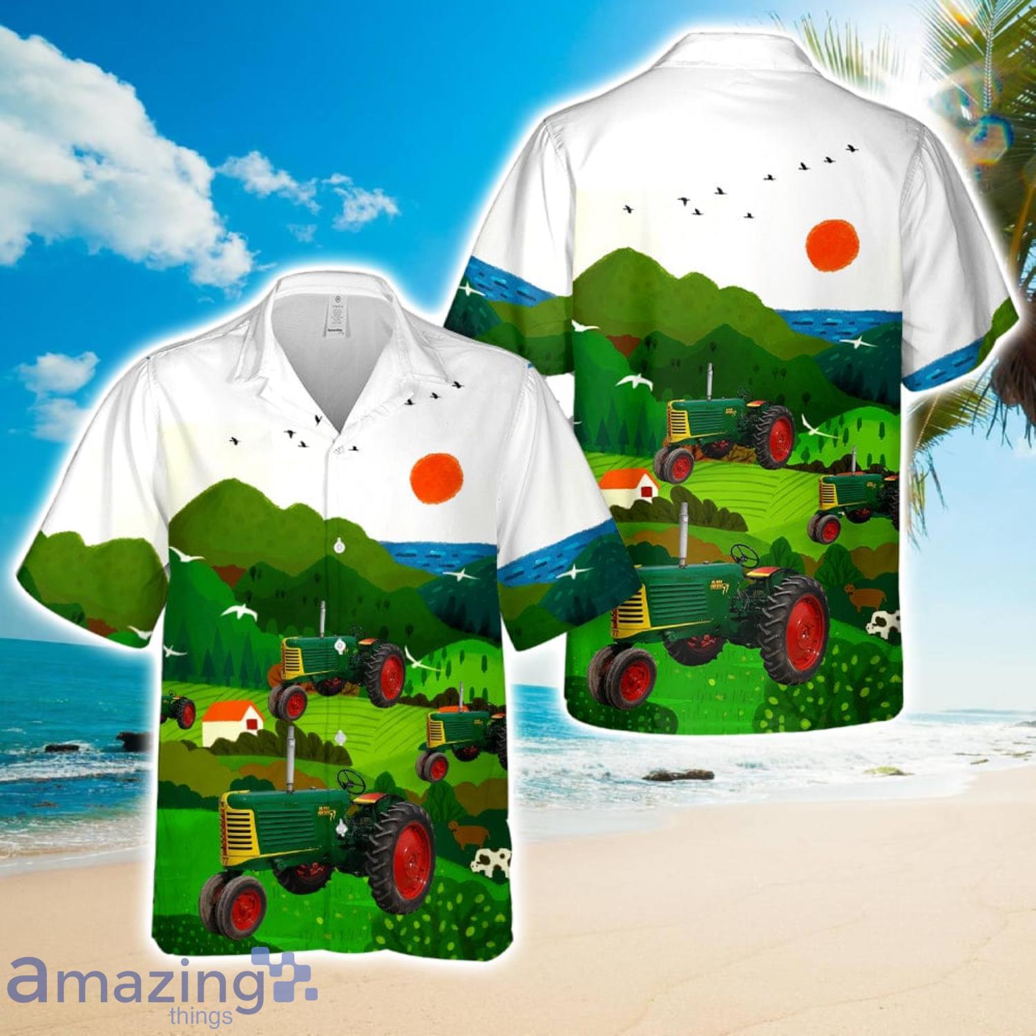 1954 Oliver 77 Row Crop 2WD Tractor Hawaiian Shirt image 1954 Oliver 77 Row Crop 2WD Tractor Hawaiian Shirt Product Photo 1