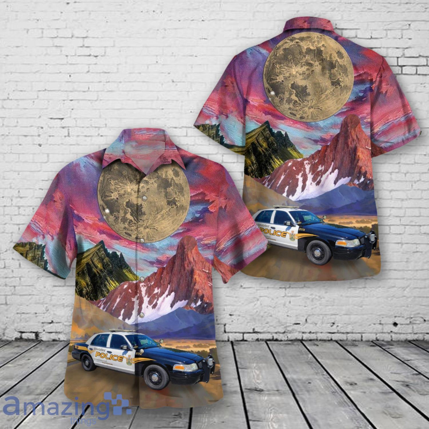 Abbotsford, British Columbia Police Department Hawaiian Shirt image Abbotsford, British Columbia Police Department Hawaiian Shirt Product Photo 1