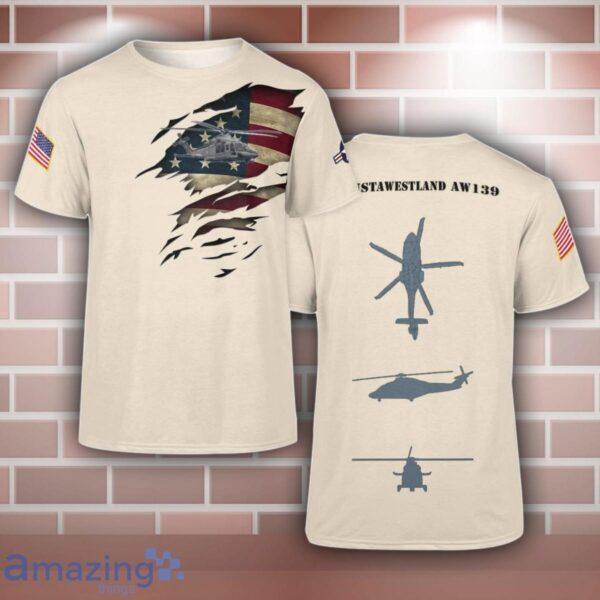 AgustaWestland AW139 Aircraft 3D T-Shirt For Men And Women Product Photo 1