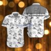 AMG Beach Shirt Logo Printed White Hawaiian Shirt For Men And Women