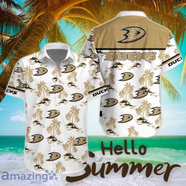 Anaheim Ducks Tropical 3D Hawaiian Shirt All Printed Logo Team Shirt Product Photo 1