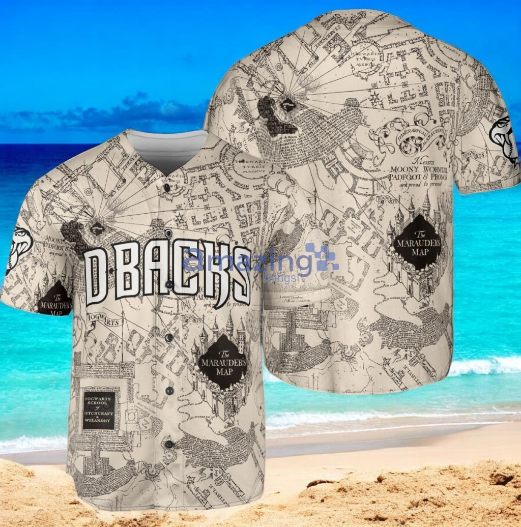 Arizdiam Marauder's Map Baseball Jersey Shirt White Vintage style image Arizdiam Marauder's Map Baseball Jersey Shirt White Vintage style