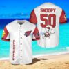 Arizona Cardinals Snoopy Baseball Jersey Shirt White Vintage style