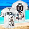 Arizona Diamondbacks Dragon Ball Son Goku Baseball Jersey Shirt White Vintage style