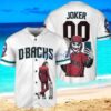 Arizona Diamondbacks x Joker DC Comics with Trophy Custom Baseball Jersey Shirt White