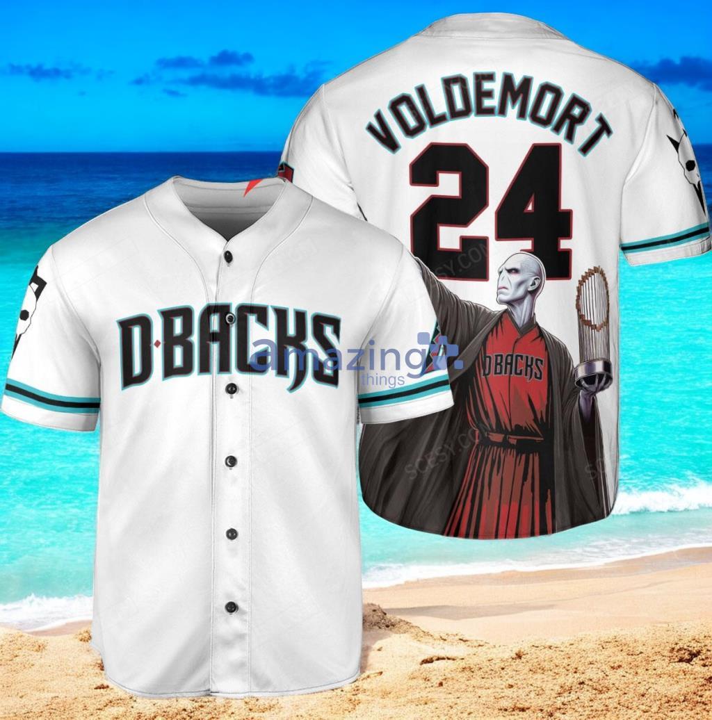Arizona Diamondbacks x Lord Voldemort Harry Potter with Trophy Custom Baseball Jersey Shirt White image Arizona Diamondbacks x Lord Voldemort Harry Potter with Trophy Custom Baseball Jersey Shirt White Product Photo 1