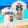 Arizona Diamondbacks x Pikachu Pokemon with Trophy Custom Baseball Jersey Shirt White