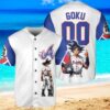Atlanta Braves Dragon Ball Son Goku Baseball Jersey Shirt White Blue Vintage style