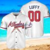 Atlanta Braves One Piece Baseball Jersey Shirt White Custom Vintage style