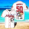 Atlanta Braves Peanut Snoopy Baseball Jersey Shirt White Vintage style