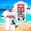 Atlanta Braves x DC Comics Batman The Dark Knight with Trophy Custom Baseball Jersey Shirt White