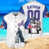 Atlanta Braves x DC Comics Batman The Dark Knight with Trophy Custom Baseball Jersey Shirt White new trend
