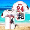 Atlanta Braves x Thor Marvel with Trophy Custom Baseball Jersey Shirt White