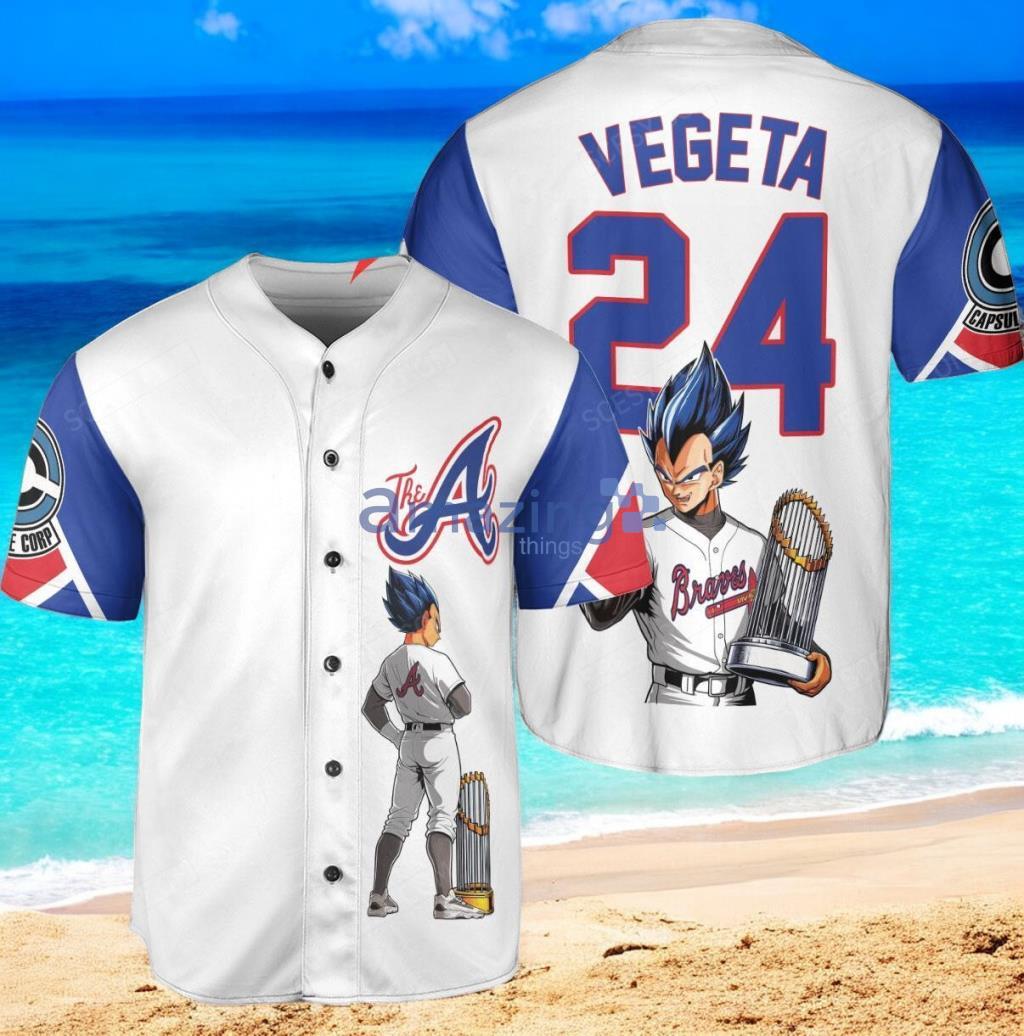 Atlanta Braves x Vegeta Super Saiyan Dragon Ball Z with Trophy Custom Baseball Jersey Shirt White new trend image Atlanta Braves x Vegeta Super Saiyan Dragon Ball Z with Trophy Custom Baseball Jersey Shirt White new trend Product Photo 1