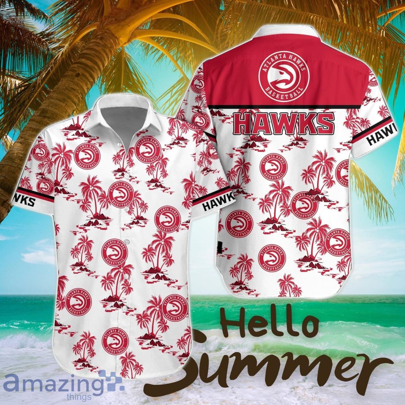 Atlanta Hawks White Hawaiian Shirt All Printed Logo Team Shirt image Atlanta Hawks White Hawaiian Shirt All Printed Logo Team Shirt Product Photo 1