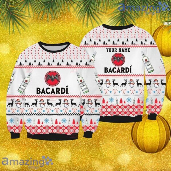 Bacardi Custom Name Knitting Ugly Sweater 3D Gift Christmas Product Photo 1