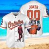 Baltimore Orioles x Joker DC Comics with Trophy Custom Baseball Jersey Shirt White