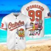 Baltimore Orioles x SpongeBob SquarePants with Trophy Custom Baseball Jersey Shirt White