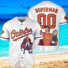 Baltimore Orioles x Superman DC Comics with Trophy Custom Baseball Jersey Shirt White