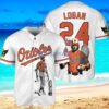 Baltimore Orioles x Wolverine Logan with Trophy Custom Baseball Jersey Shirt White