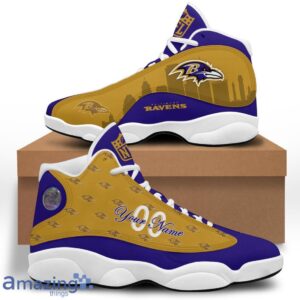 Baltimore Ravens Air Jordan 13 Shoes Trending For Men Women Custom Number & Name Product Photo 3