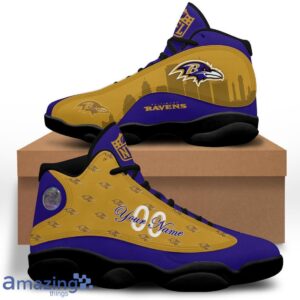 Baltimore Ravens Air Jordan 13 Shoes Trending For Men Women Custom Number & Name Product Photo 4