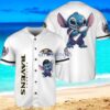 Baltimore Ravens Lilo & Stitch Baseball Jersey Shirt White Vintage style